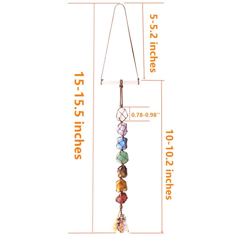 iSTONE Handmade Crystal Window Car Hanging Ornaments 7 Chakra Home Decoration Feng Shui Ornament Car Decoration Christmas Decorations Ornaments (Chakra-Gypsum) - Image 2